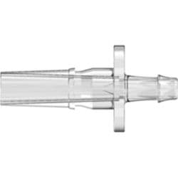 Male Luer Lock to Tube Connection 2,4mm (3/32"), Straight, PC (Polycarbonate), Clear