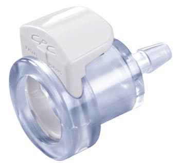 MPC Weibliche Schnellverschlusskupplung, offen, Barb für 1/8"(3,2mm) ID Schlauch, PC bläulich gefärbt, bns (Bulk, unsteril)