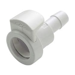 Female Thumb Latch - MPC to  6,4mm (1/4") Tube Connection, Straight, ABS (Acrylonitrile butadiene styrene), Open-Flow