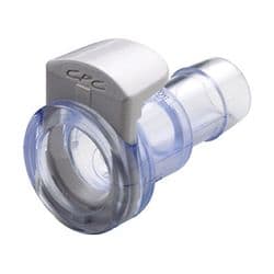 Female Thumb Latch - MPC to  6,4mm (1/4") Tube Connection, Straight, PC (Polycarbonate), Open-Flow