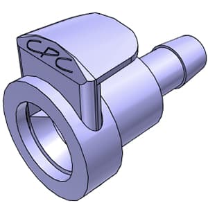 Straight, Thumb Latch - MPC Female to Tube Fitment 6,4mm (1/4") ID, PC (Polycarbonate) Purple Tint, Plastic Latch