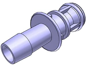 MPC Männliche Schnellverschlusskupplung, offen, Barb für 1/4"(6,4mm) ID Schlauch, PC bläulich gefärbt, bns (Bulk, unsteril)