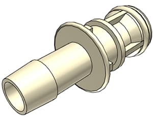 Straight, Thumb Latch - MPC Female to Tube Fitment 3,2mm (1/8") ID, PC (Polycarbonate) Purple Tint, Plastic Latch