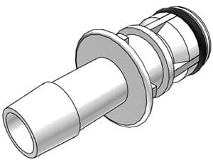 MPC Männliche Schnellverschlusskupplung, offen, Barb für 1/4"(6,4mm) ID Schlauch, ABS weiß, bns (Bulk, unsteril)