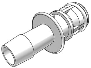Straight, Thumb Latch - MPC Male to Tube Fitment 6,4mm (1/4") ID, ABS (Acrylonitrile butadiene styrene) White,