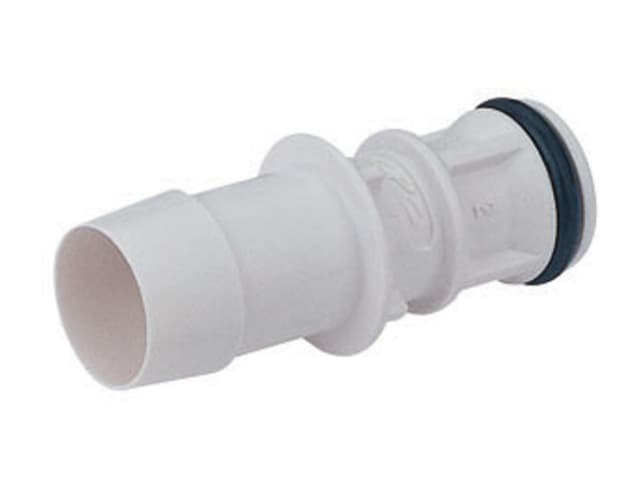 MPC Männliche Schnellverschlusskupplung, offen, Barb für 3/8"(9,5mm) ID Schlauch, ABS weiß, bns (Bulk, unsteril)