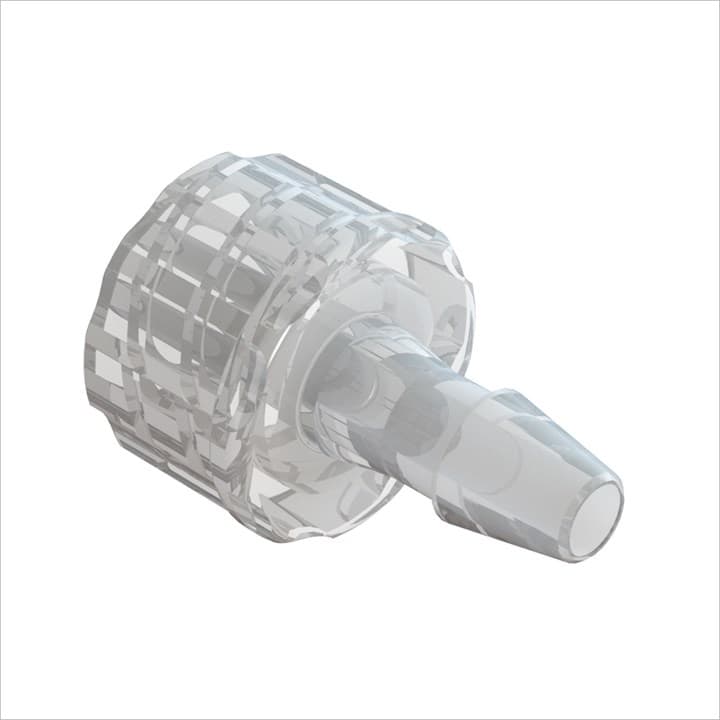 Männlicher Luer Lock (ISO80369-7) zu 1/8"(3.2mm) ID Schlauch, PC klar, bns