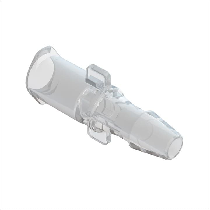 Weibliches Luer Flügelgewinde zu 1/8"(3.2mm) ID Schlauch, ABS klar, bns