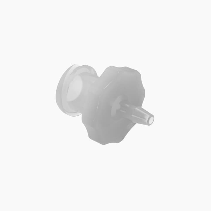 Weibliches Luer Vollgewinde zu 1/16" (1.6mm) ID Schlauch, PVDF natur, bns