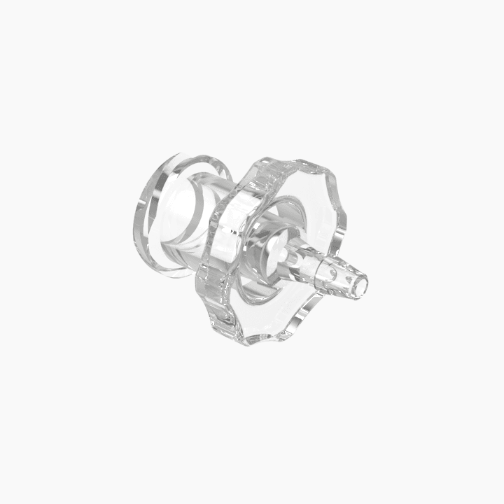Weibliches Luer Vollgewinde zu 1/16" (1.6mm) ID Schlauch, Polyolefine Copolymer, bns