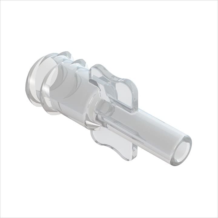 Weiblicher Luer Lock zu 2.1mm (0.079"-0.088") AD Schlauch, Acryl klar, bns