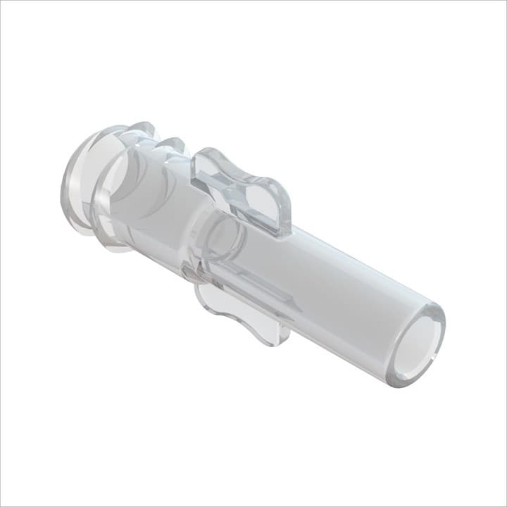 Weiblicher Luer Lock zu 3.1mm (0.122") AD Schlauch, Acryl klar, bns