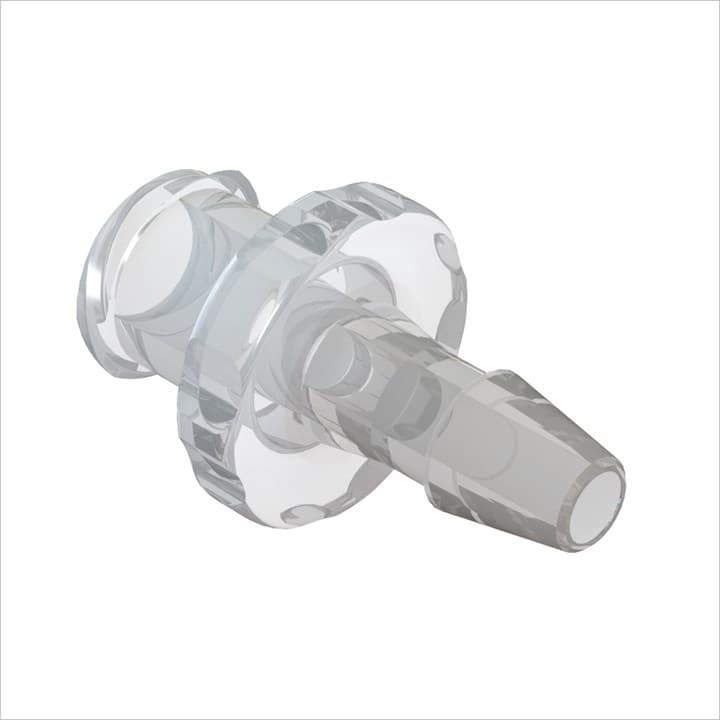 Weibliches Luer Vollgewinde zu 1/8" (3.2mm) ID Schlauch, PC klar, bns