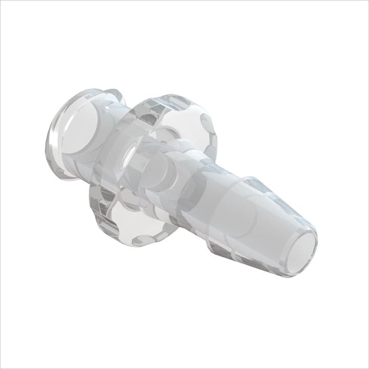 Weibliches Luer Vollgewinde zu 5/32" (4.0mm) ID Schlauch, PC klar, bns