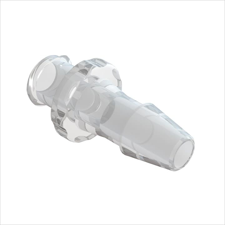 Weibliches Luer Vollgewinde zu 3/16" (4.8mm) ID Schlauch, PC klar, bns