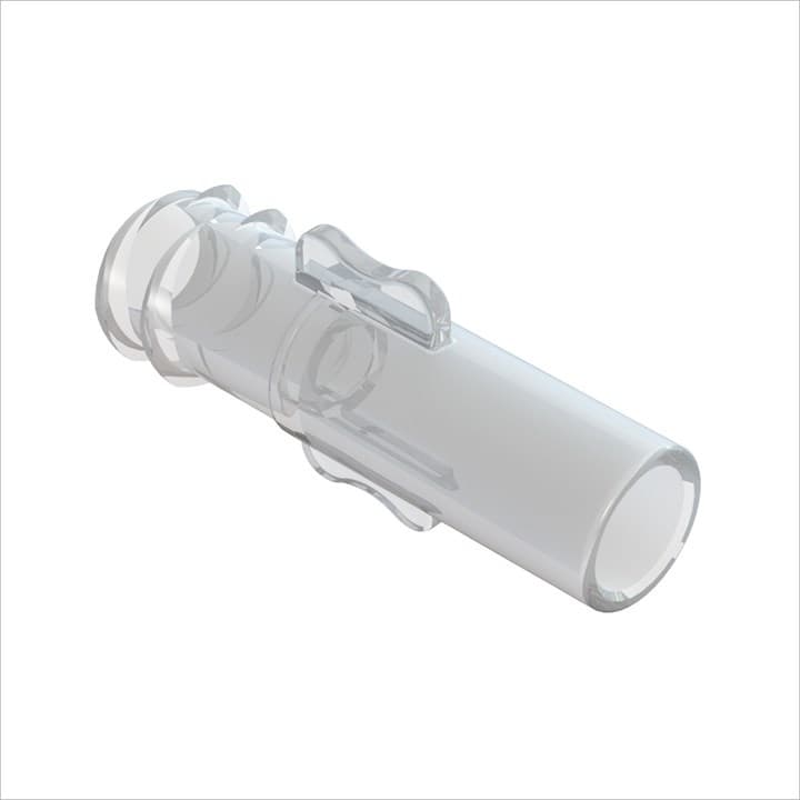 Weiblicher Luer Lock zu 4.8mm (0.183"-0.192") AD Schlauch, Acryl klar, bns