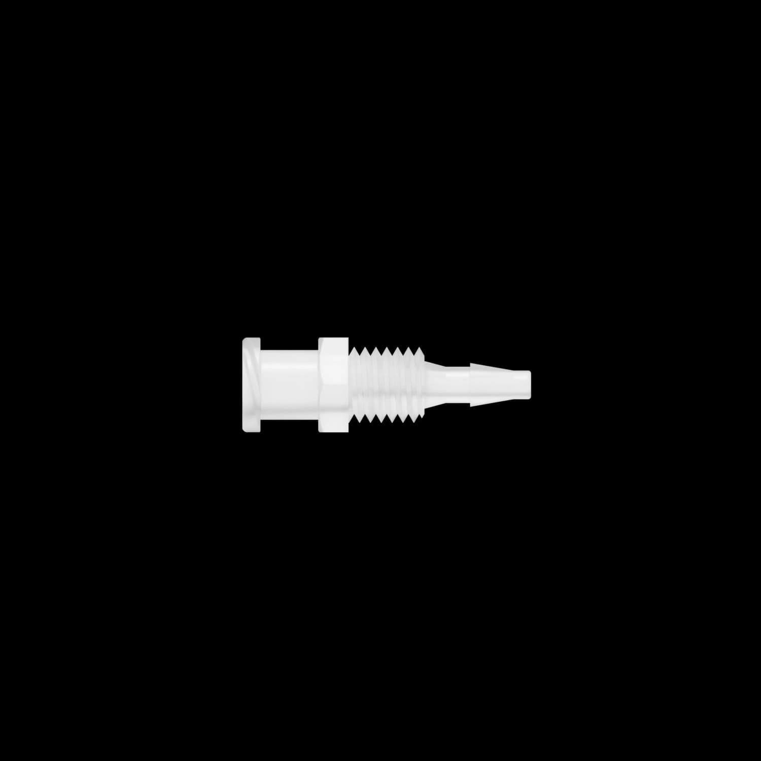 Panel Mount, 3,2mm (1/8") ID to 3,2mm (1/8") ID, PP (Polypropylene) Natural,