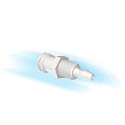 Female Luer Thread to Tube Connection 2,4mm (3/32"), Panel Mount, PA (Polyamide), White