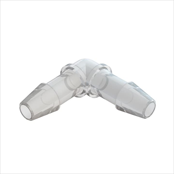 Ellbogen-Verbinder mit Barbs für 1/8" (3.2mm) ID Schlauch, tierrückstands- freies PP, bns