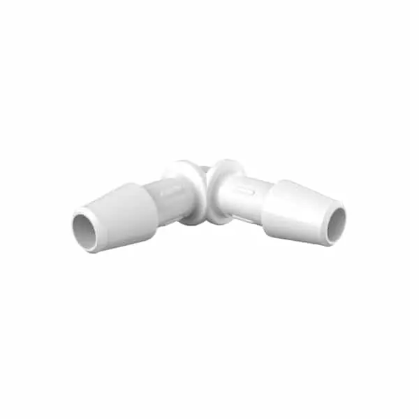 Ellbogen-Verbinder für 3/16" (4.8mm) ID Schlauch, Kynar PVDF natur, bns