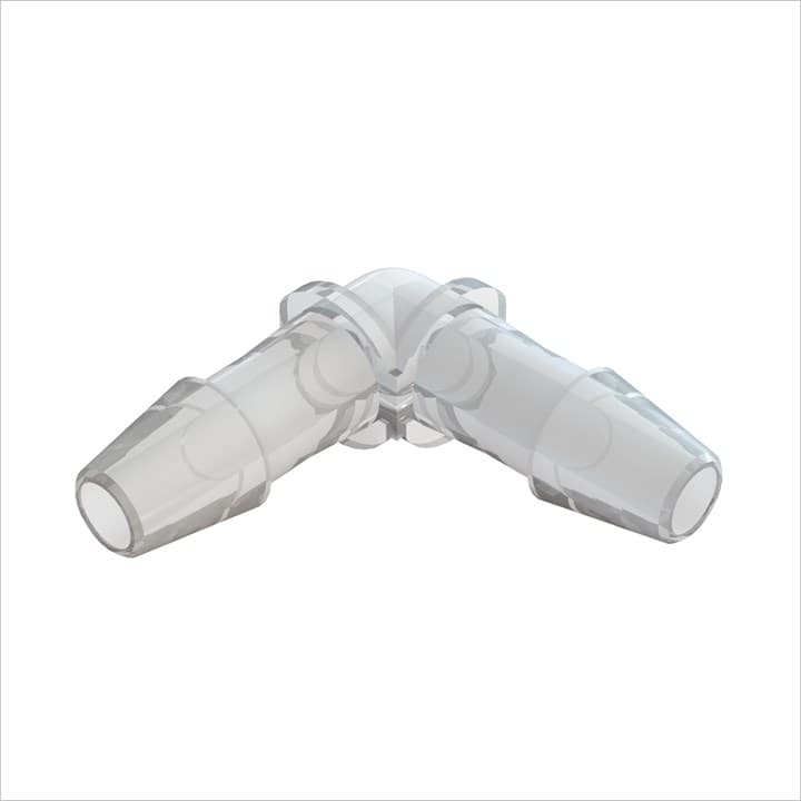 Ellbogen-Verbinder mit Barbs für 3/16" (4.8mm) ID Schlauch, tierrückstands- freies PP, bns