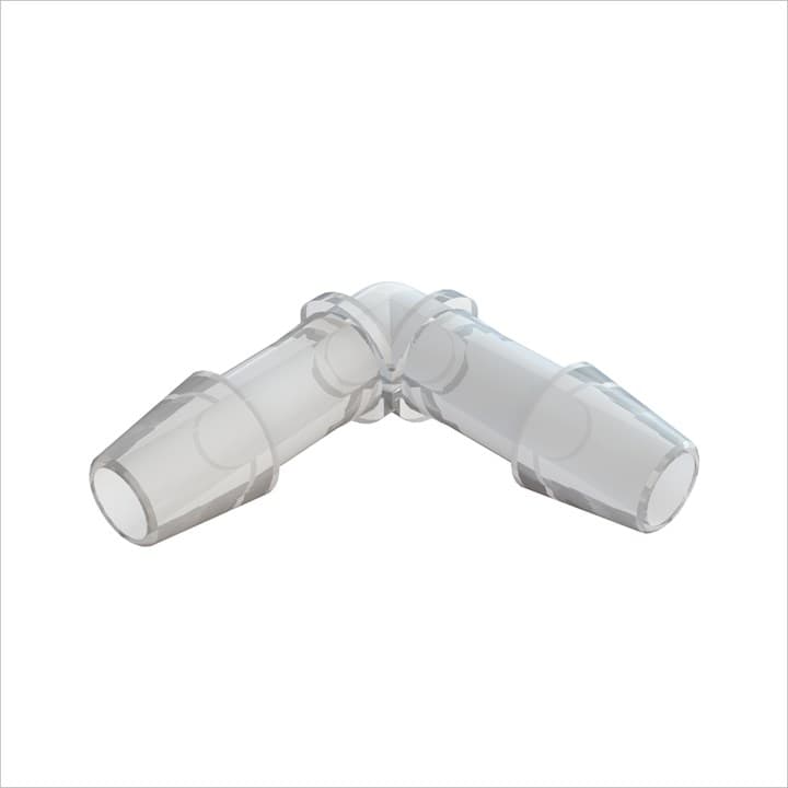Ellbogen-Verbinder mit Barbs für 1/4" (6.4mm) ID Schlauch, tierrückstands- freies PP, bns