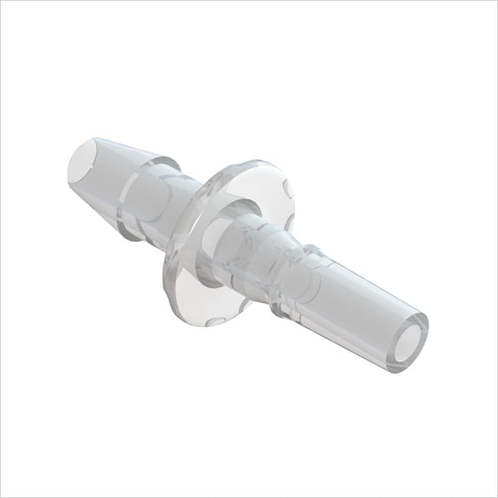 Männl. Luer zu 5/32"(4.0mm) ID Schlauch (verwendbar mit rotierb. Luer Lock Ring) ABS klar, bns