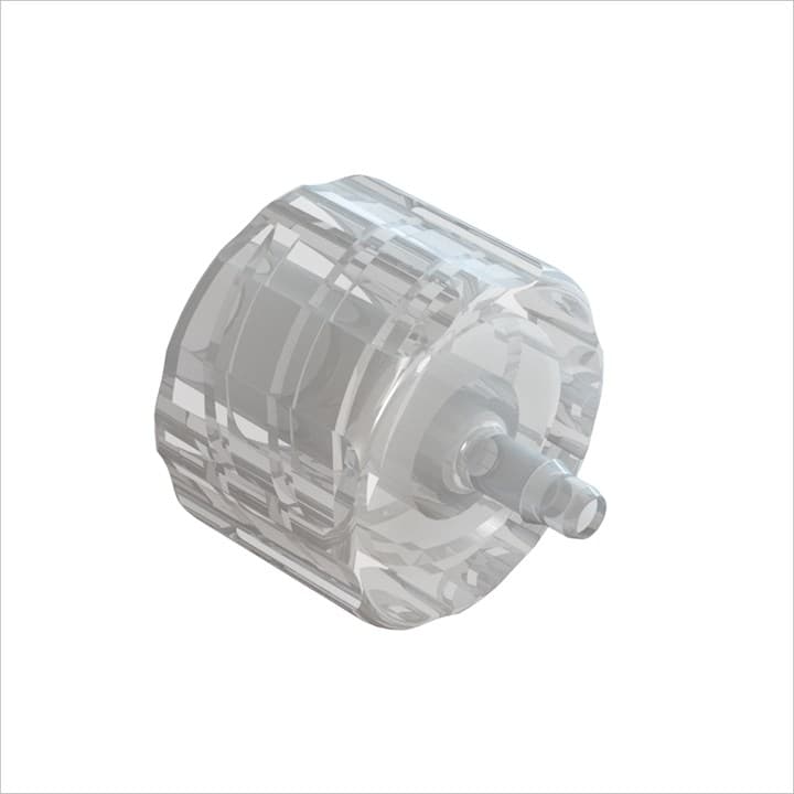 Männlicher Luer Lock zu 1/16"(1.6mm) ID Schlauch, Rigid Barb, PC klar, bns