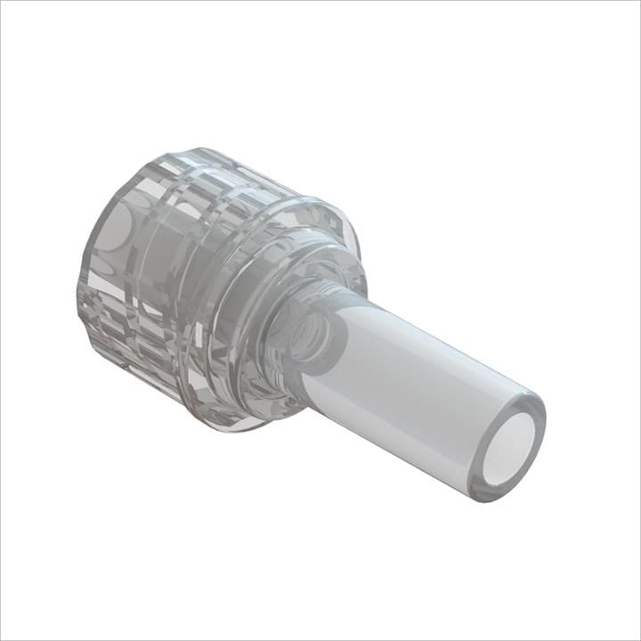 Männlicher Luer Lock  zu 0.122" (3.1mm) AD Schlauch, Acryl, bns