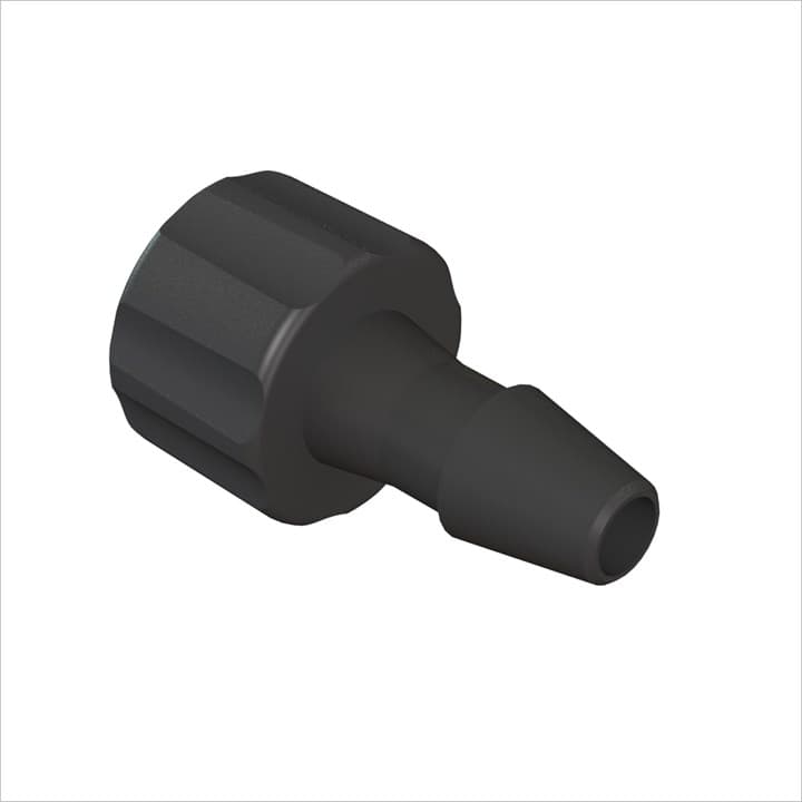 Männlicher Luer Lock zu 5/32"(4.0mm) ID Schlauch, PA schwarz, bns