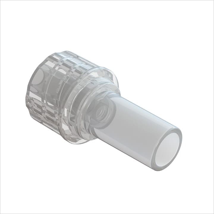 Männlicher Luer Lock zu 4.8mm (0.182"-0.192") AD Schlauch, Acryl klar, bns