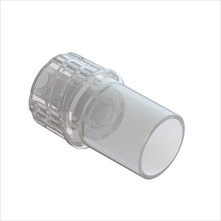 Männlicher Luer Lock zu 8.0mm (0.310"-0.320") AD Schlauch, Acryl klar, bns