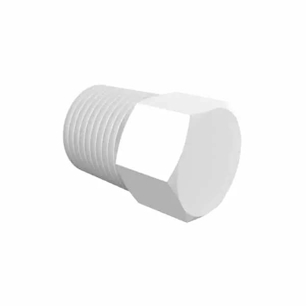 Non-Animal derived Polypropylene threaded hex plug 1/8" NPT