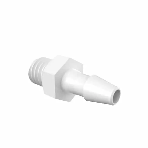 Adapter with M6 Thread and 1/8" Barb in Natural Nylon