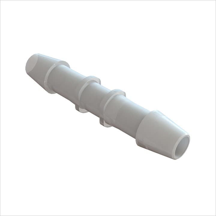 Schlauchverbinder gerade für 1/4" (6.4mm) ID Schlauch, Kynar PVDF natur, bns