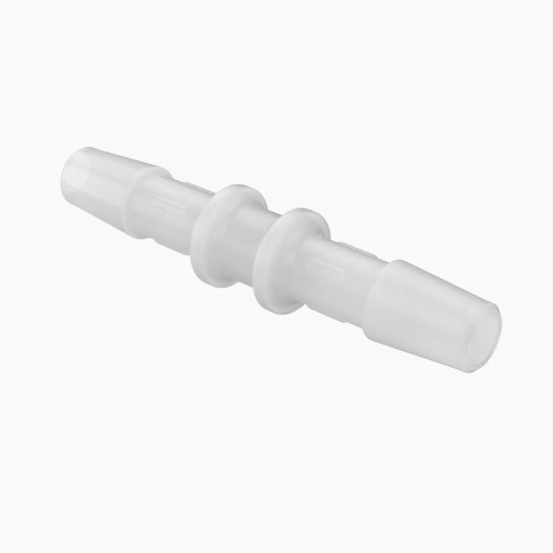 Schlauchverbinder gerade für 1/4" (6.4mm) ID Schlauch, Kynar PVDF natur, bns