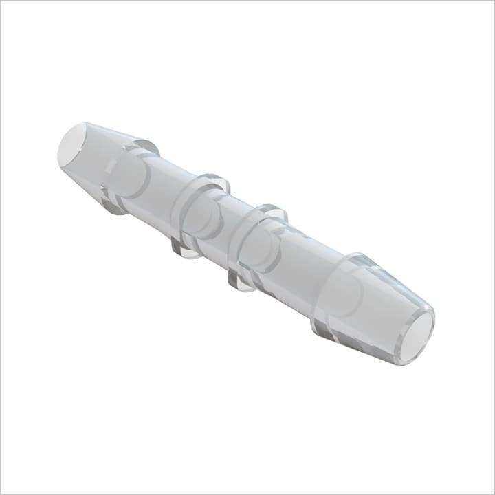 Schlauchverbinder gerade für 1/4" (6.4mm) ID Schlauch, tierrückstandsfr. PP, bns