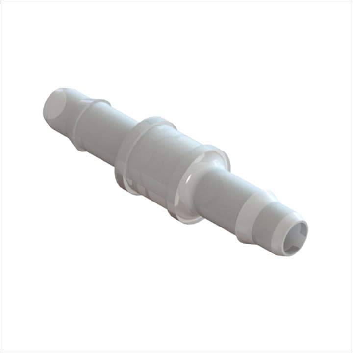 Schlauchverbinder gerade für 1/16" (1.6mm) ID Schlauch, Rigid Barb, Kynar PVDF, bns