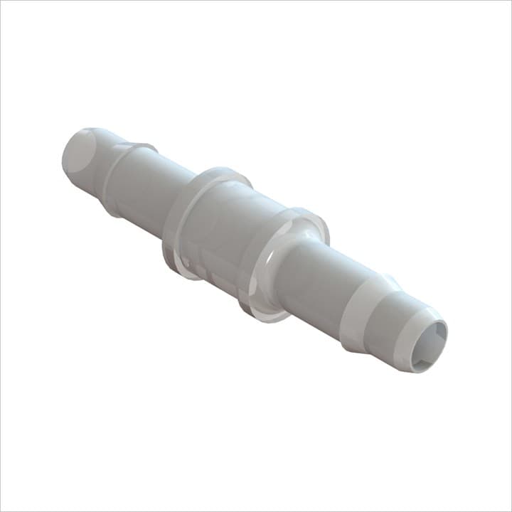 Schlauchverbinder gerade für 1/8" (3.2mm) ID Schlauch, Rigid Barb, Kynar PVDF, bns