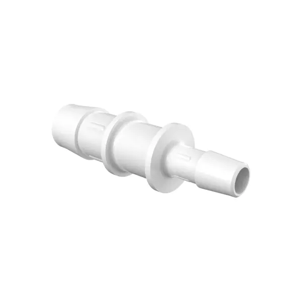 Reduzierverbinder, gerade mit Barbs für 5/8" (16.0mm) und 3/8" (9.5mm) ID Schlauch, PVDF natur, bns