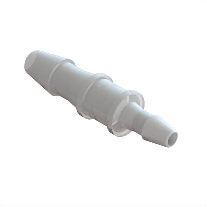 Reduzierverbinder, gerade mit Barbs für 3/32"(2.4mm) & 1/16"(1.6mm) ID Schlauch, Kynar PVDF, bns