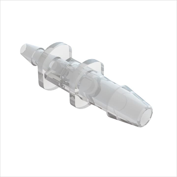 Reduzierverbinder, gerade mit Barbs für 5/32"(4.0mm) und 3/32"(2.4mm) ID Schlauch, tierrückstandsfreies PP, bns