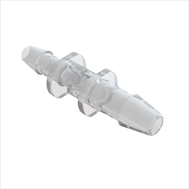 Reduzierverbinder, gerade mit Barbs für 5/32"(4.0mm) und 1/8"(3.2mm) ID Schlauch, tierrückstandsfr. PP, bns