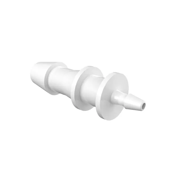 Reduzierverbinder, gerade mit Barbs für 3/16"(4.8mm) & 1/16"(1.6mm) ID Schlauch, Kynar PVDF, bns