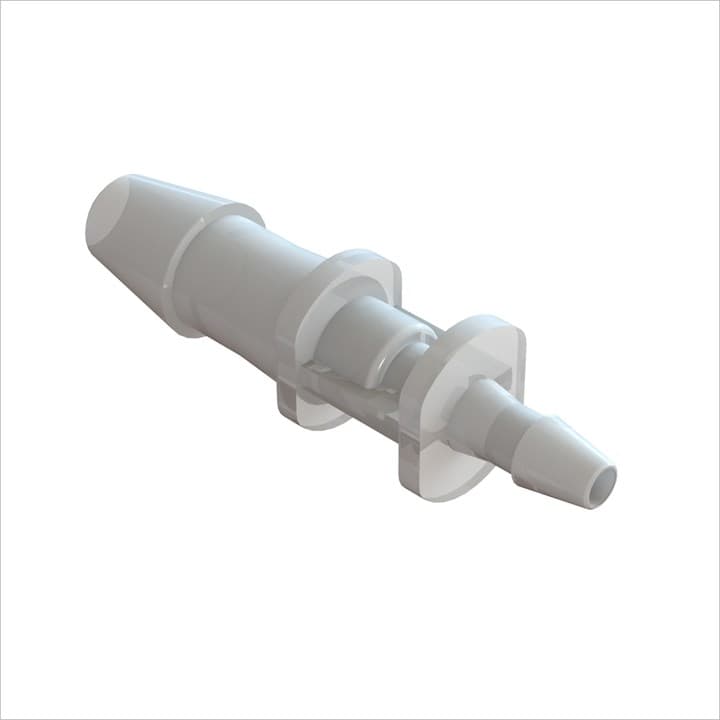 Reduzierverbinder, gerade mit Barbs für 3/16"(4.8mm) und 3/32"(2.4mm) ID Schlauch, PA natur, bns