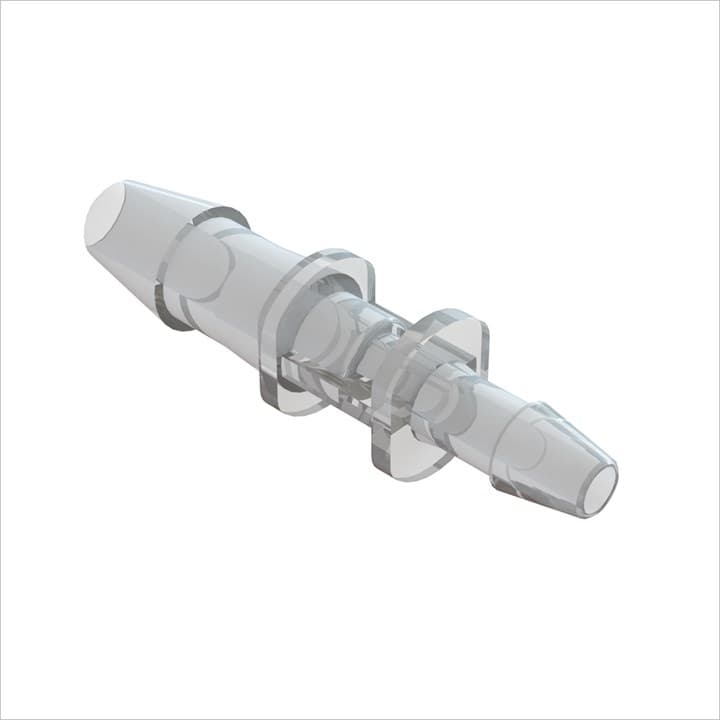 Reduzierverbinder, gerade mit Barbs für 3/16"(4.8mm) und 1/8"(3.2mm) ID Schlauch, tierrückstandsfreies PP, bns