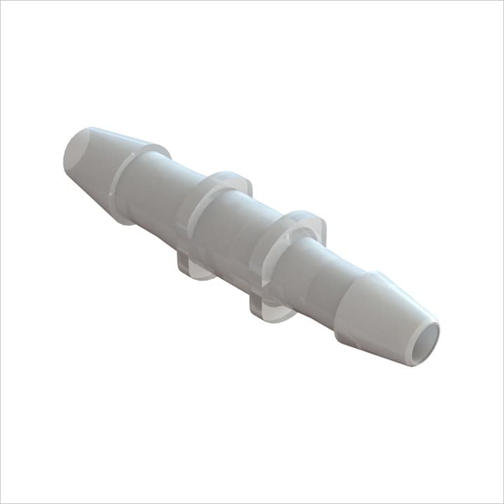 Reduzierverbinder, gerade mit Barbs für 3/16"(4.8mm) und 5/32"(4.0mm) ID Schlauch, Kynar PVDF, bns