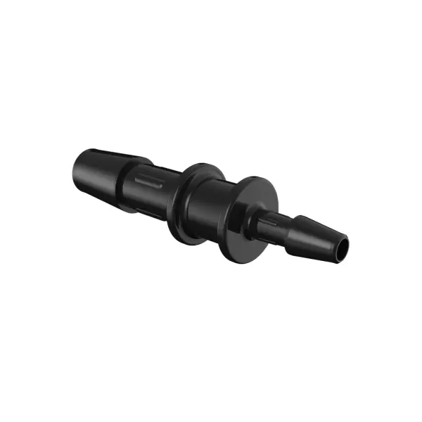 Reduzierverbinder, gerade mit Barbs für 1/4"(6.4mm) und 1/8"(3.2mm) ID Schlauch, PA schwarz, bns