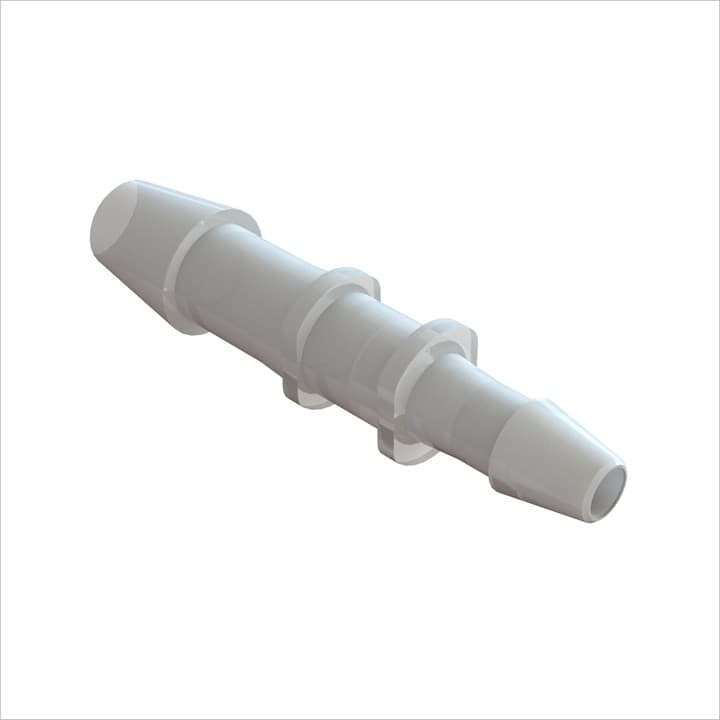 Reduzierverbinder, gerade mit Barbs für 1/4"(6.4mm) und 5/32"(4.0mm) ID Schlauch, Kynar PVDF natur, bns