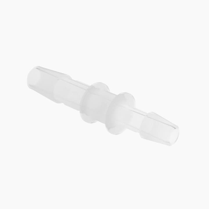 Reduzierverbinder, gerade mit Barbs für 1/4"(6.4mm) und 3/16"(4.8mm) ID Schlauch, PVDF natur, bns